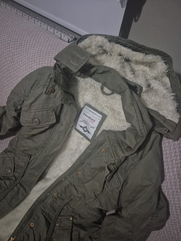 Gri Kürklü Rock Punk Kadın Kış Ceketi - Görsel 3