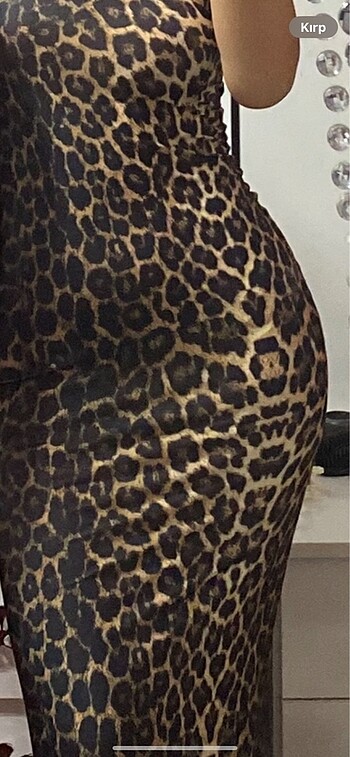 s Beden Leopar elbise