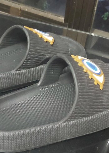 Gri Nakışlı Bohem Platform Terlik - Görsel 2