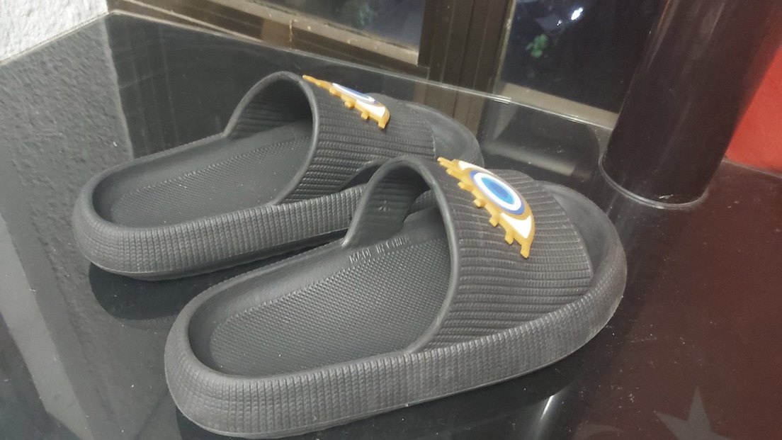 Gri Nakışlı Bohem Platform Terlik - Görsel 2