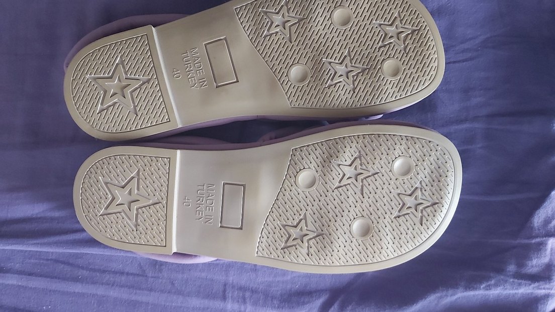 Lila Bantlı Kadın puf Sandalet - Görsel 2