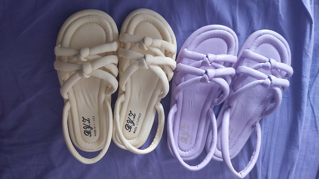 Sari bantlı Kadın Puf Sandalet - Görsel 3