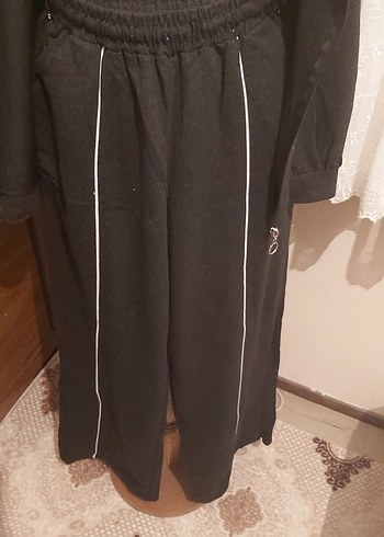 Siyah Kadın Fermuarlı Uzun Paça Eşofman Takımı - Görsel 7