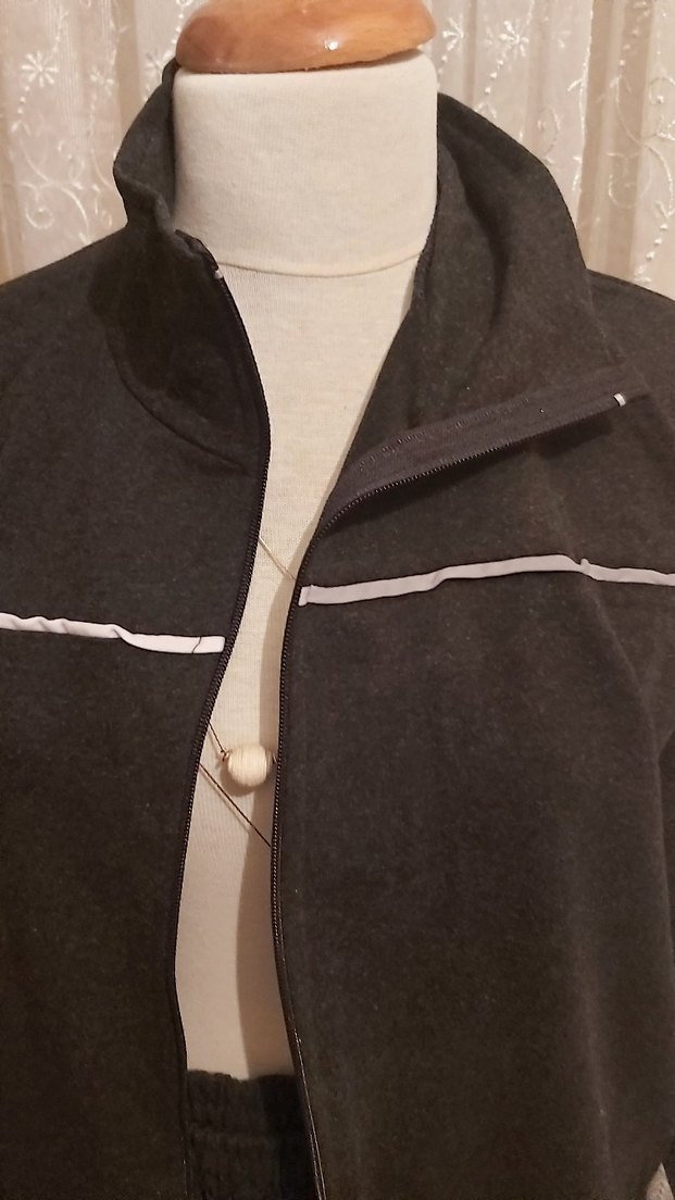 Siyah Kadın Fermuarlı Uzun Paça Eşofman Takımı - Görsel 3