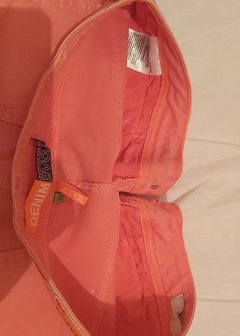 Pembe Düğmeli Bol Kesim Midi Denim Pantolon - Görsel 8