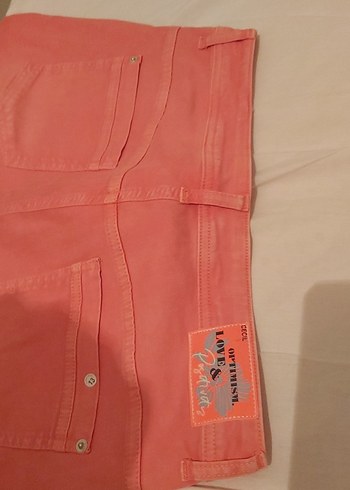 Pembe Düğmeli Bol Kesim Midi Denim Pantolon - Görsel 7