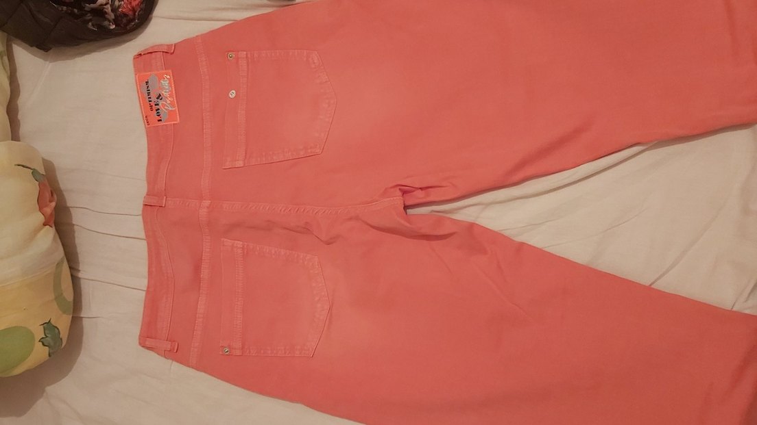 Pembe Düğmeli Bol Kesim Midi Denim Pantolon - Görsel 5