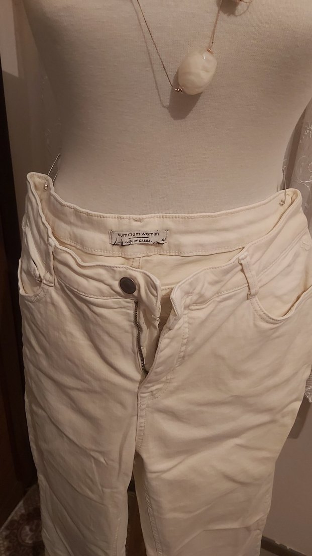 açık sarı denim Pantolon - Görsel 2