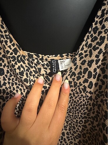 H&M H&M leopar desenli şifon midi elbise