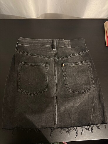 xs Beden gri Renk H&M yüksek bel kot etek