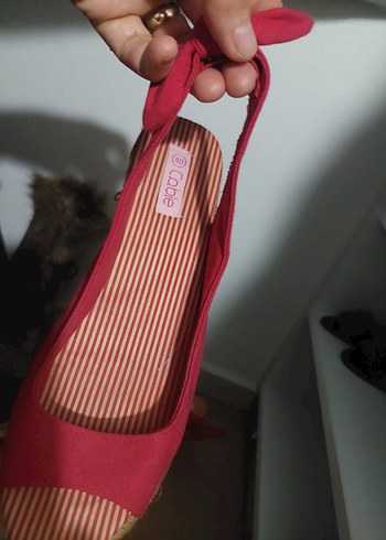 Pembe Dolgu Topuklu Kadın Espadril - Görsel 3