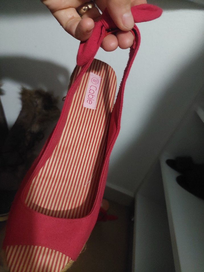 Pembe Dolgu Topuklu Kadın Espadril - Görsel 3