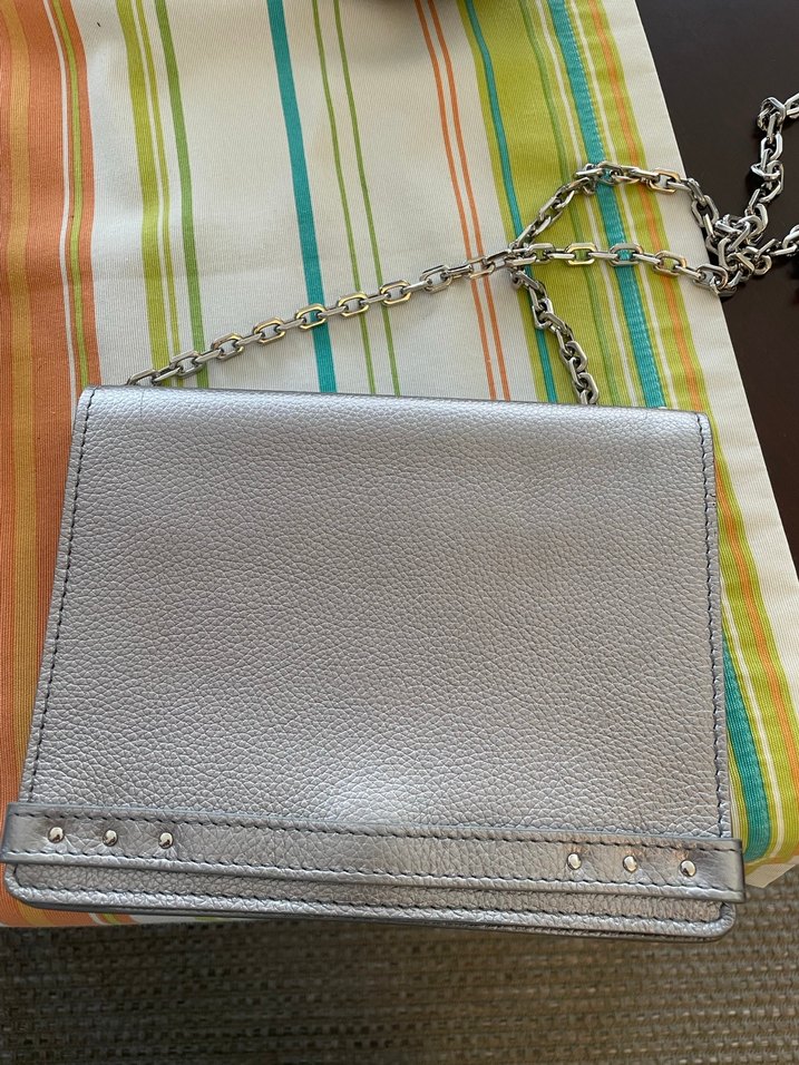 Patrizia Pepe Gri Deri Zincir Detaylı Kadın Çanta - Görsel 3