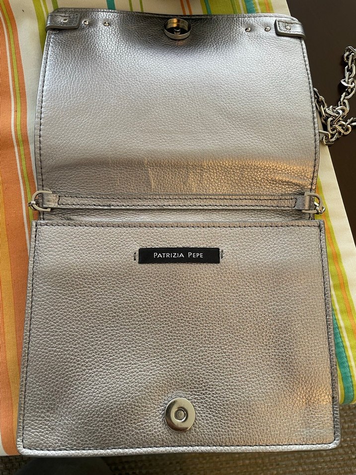 Patrizia Pepe Gri Deri Zincir Detaylı Kadın Çanta - Görsel 2