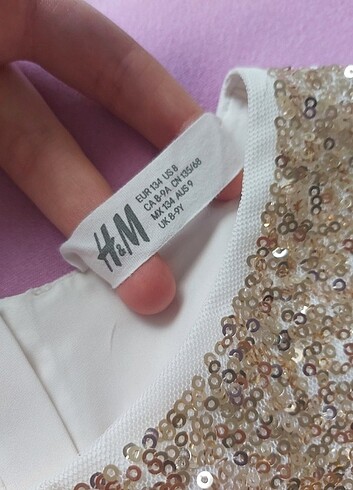 9 Yaş Beden beyaz Renk H&M KIZ ÇOCUK ELBİSE