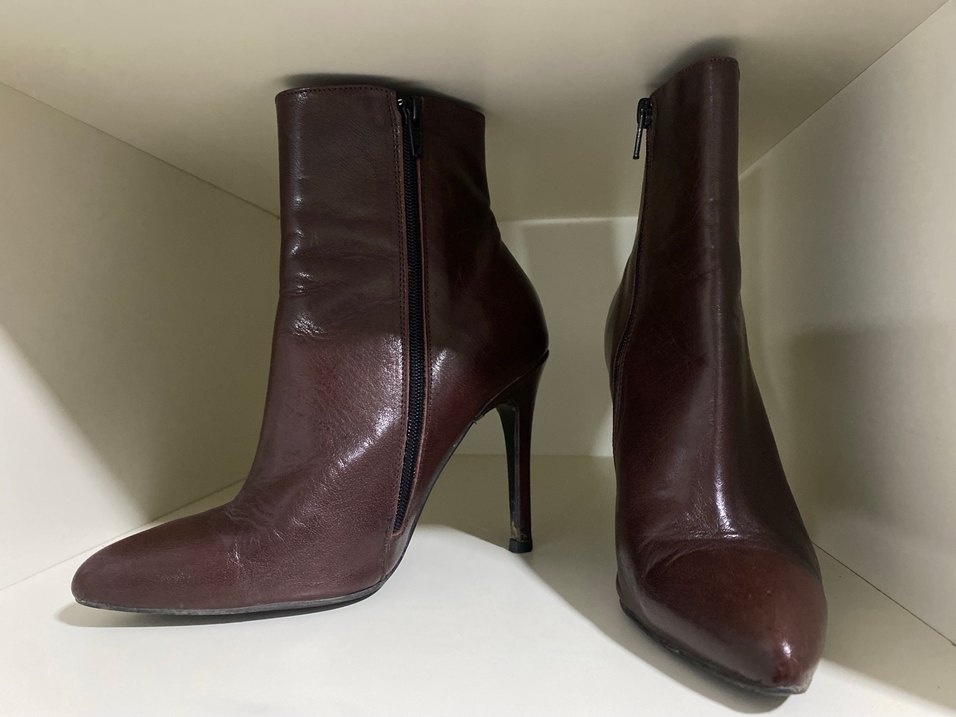 Bordo Deri Kadın Stiletto Bot - Görsel 2