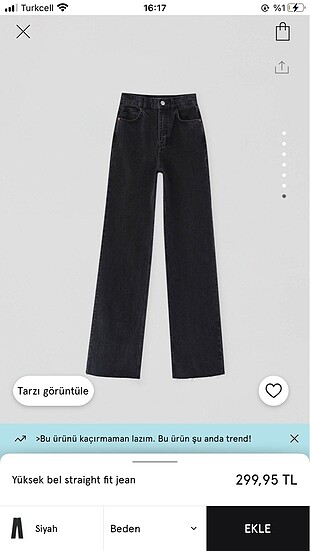 Pull and Bear Pull Bear siyah straight jean
