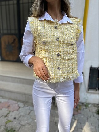 Zara Zara sarı yelek zara marka