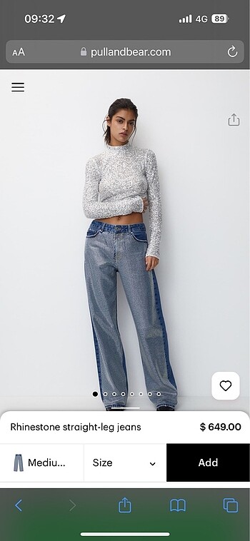 Pull and Bear Pull&Bear taşlı jean