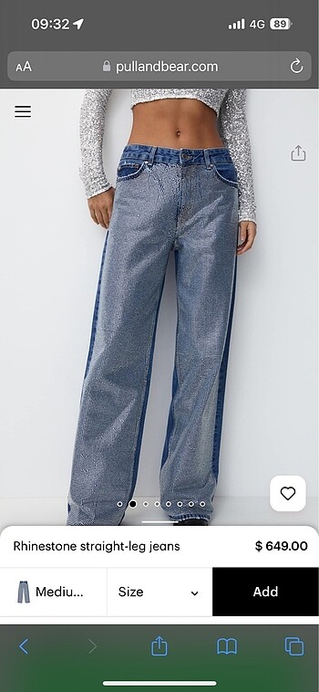 xs Beden Pull&Bear taşlı jean