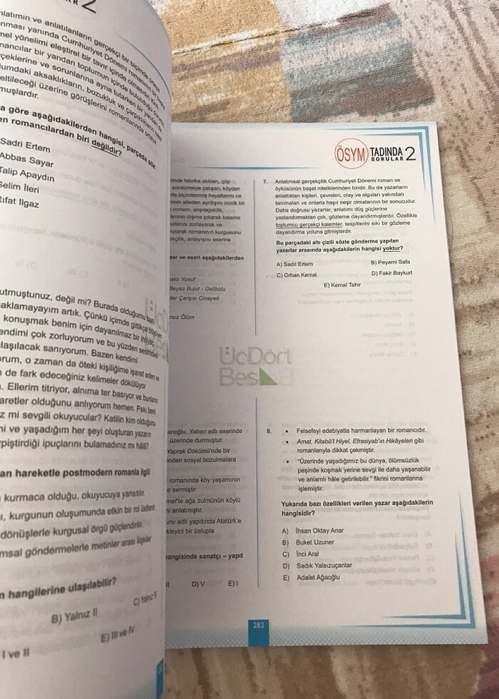 Üçdörtbeş Ayt edebiyat soru bankası - Görsel 2