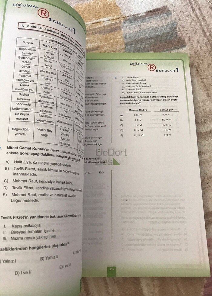 Üçdörtbeş Ayt edebiyat soru bankası - Görsel 5