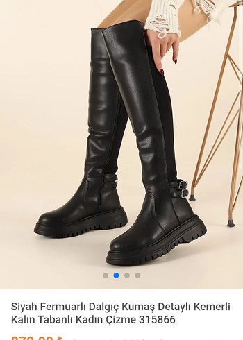 38 Beden Siyah Deri Kadın Stiletto Topuklu Çizme