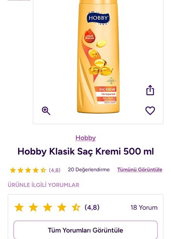 Hobby Klasik Saç Kremi 500 ml