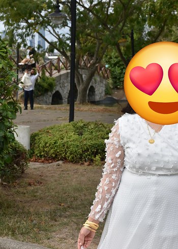 krep kumaş şahane tül ve kol detayı - Görsel 2