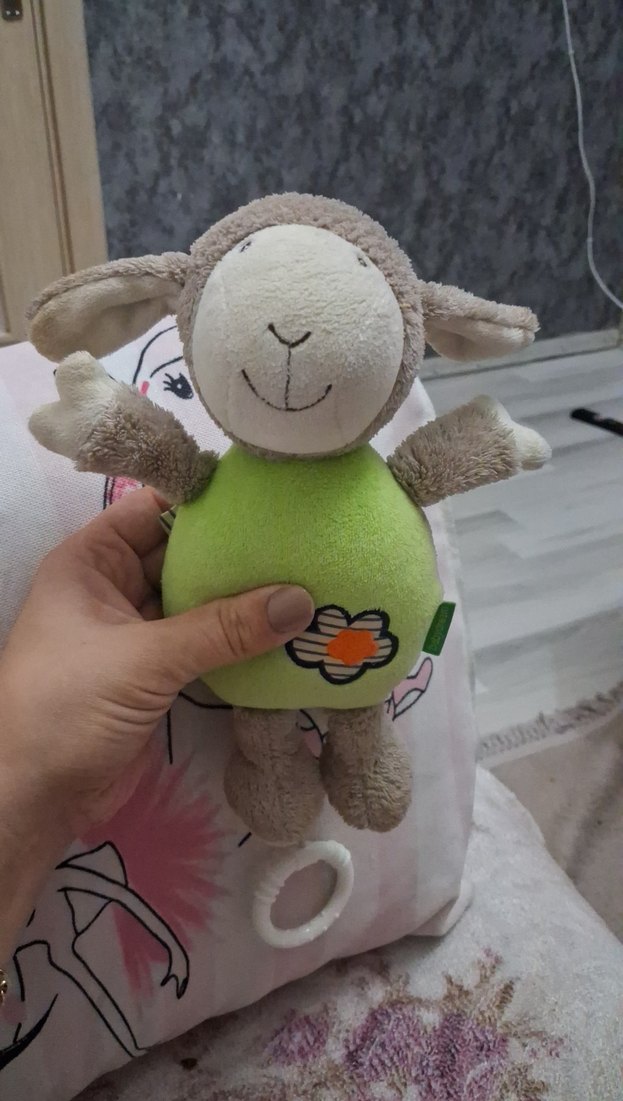 Gri Peluş Oyuncak Kuzu pimini cekince uyku müziği çalıyor - Görsel 5