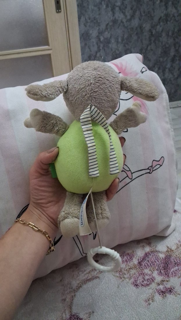 Gri Peluş Oyuncak Kuzu pimini cekince uyku müziği çalıyor - Görsel 2