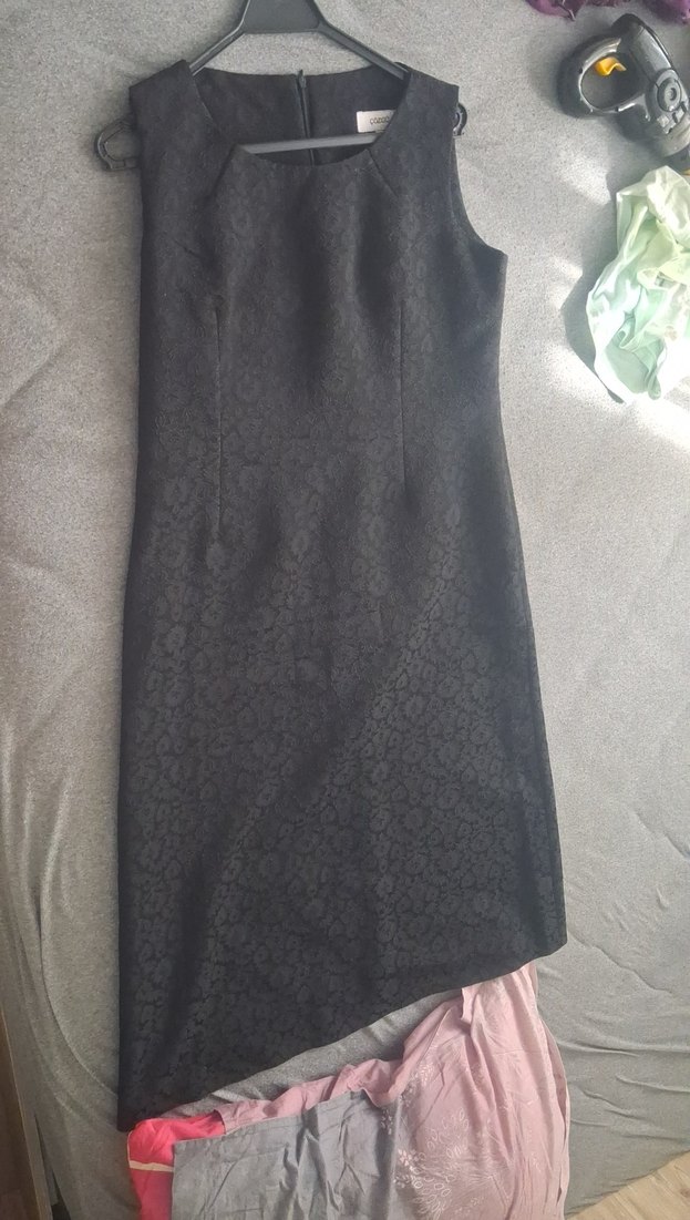 Siyah Drapeli Kolsuz Uzun Elbise - Görsel 3