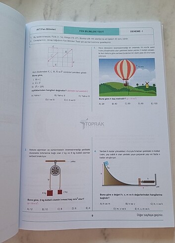  Toprak Yayınları Ayt Fen Bilimleri Denemeleri