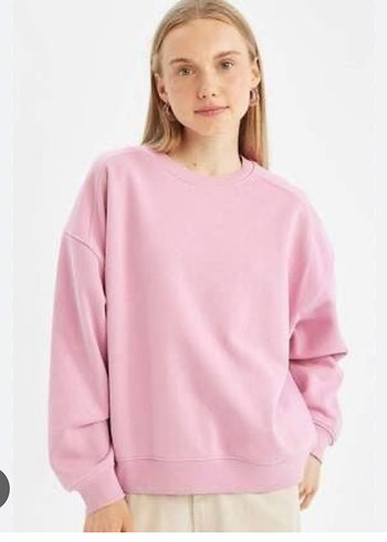 Pembe Oversize Kadın Sweatshirt Defacto