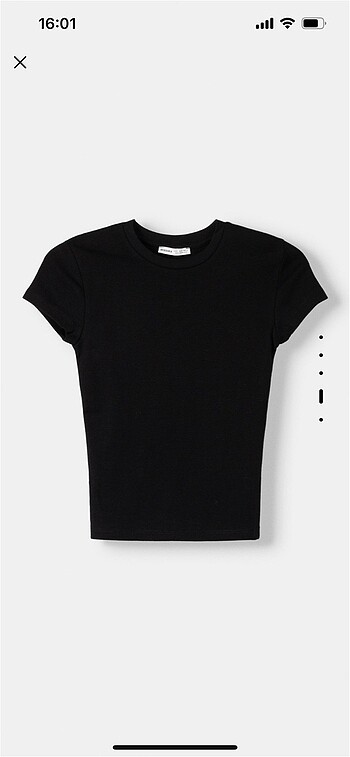 Bershka Siyah Yarım Kol Bluz