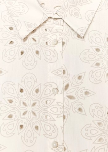 Zara Dantel Detaylı Beyaz Salaş Gömlek