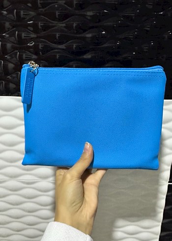 Mavi Fermuarlı Kadın Portföy Çanta - Görsel 2