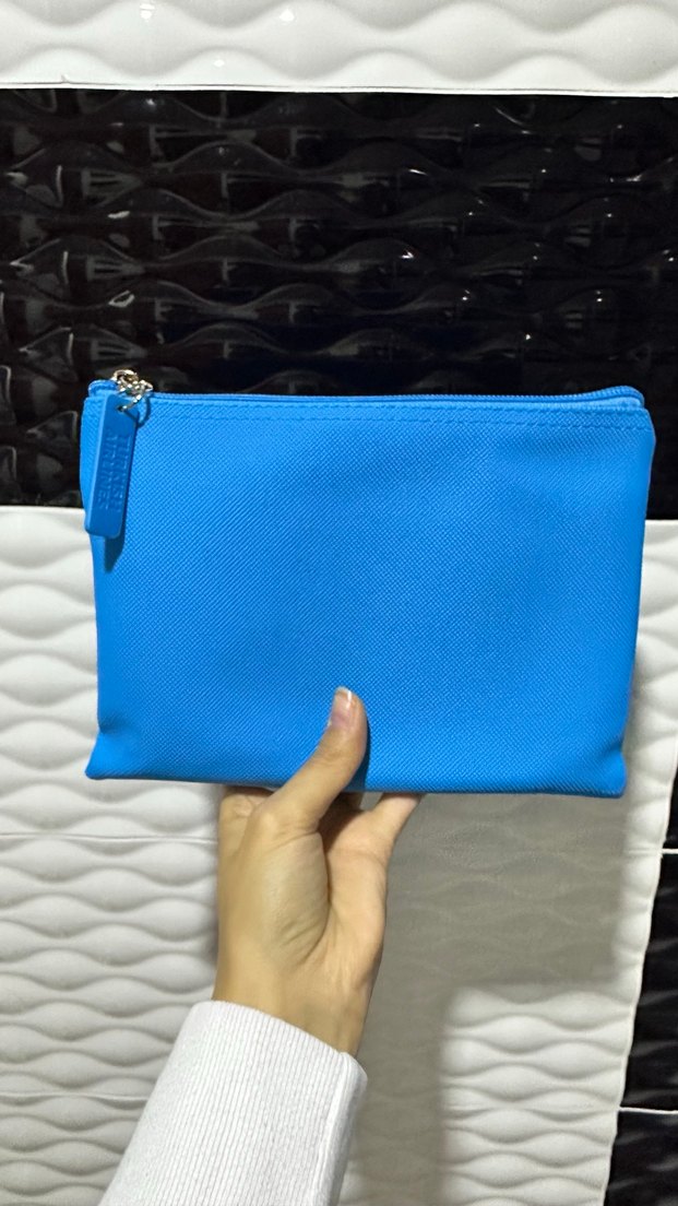 Mavi Fermuarlı Kadın Portföy Çanta - Görsel 2