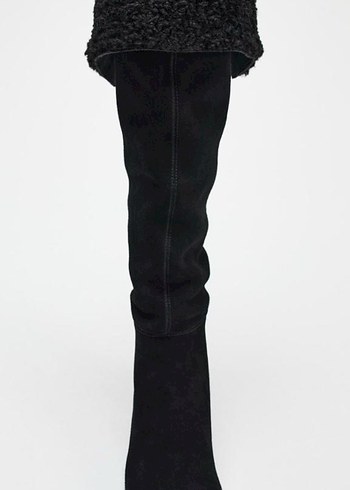 Siyah Süet Kadın Dizüstü Bot - Görsel 3