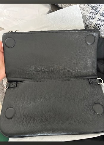 Deri Fermuarlı Biker Kadın Çapraz Çanta - Görsel 3