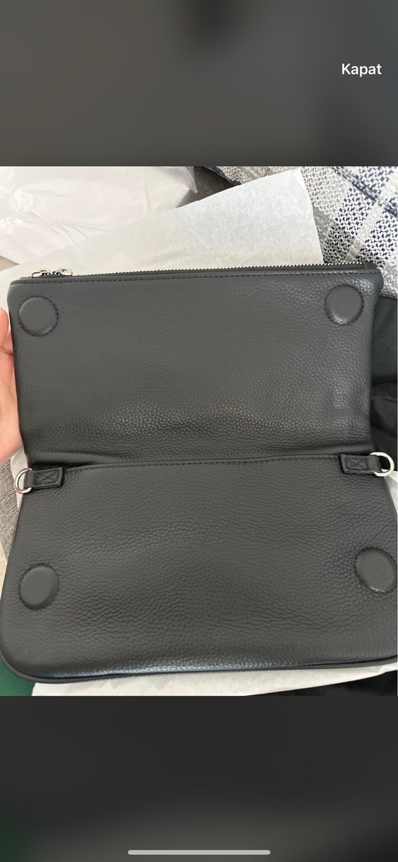 Deri Fermuarlı Biker Kadın Çapraz Çanta - Görsel 3