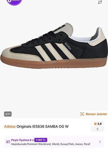 Adidas Originals Samba OG W Kadın Spor Ayakkabı - Görsel 3