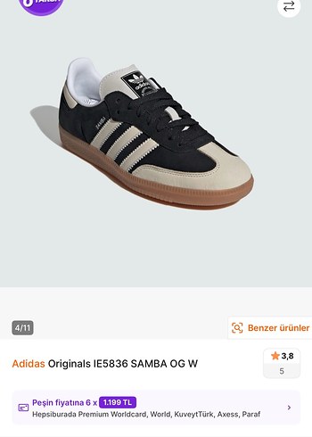 Adidas Originals Samba OG W Kadın Spor Ayakkabı - Görsel 4