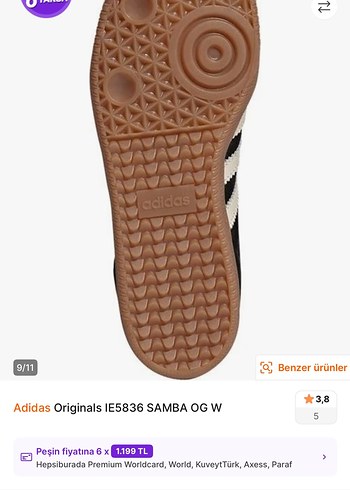 Adidas Originals Samba OG W Kadın Spor Ayakkabı - Görsel 7