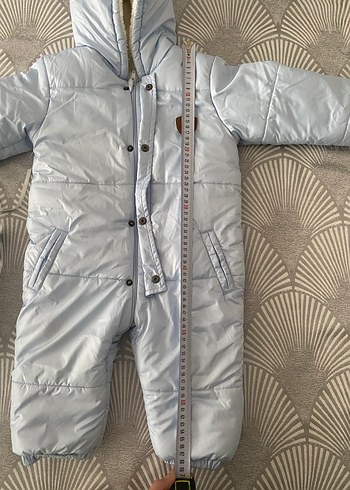 Mavi Peluş Kürklü kışlık tulum mont 68cm - Görsel 4