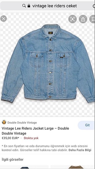 Vintage Lee Riders Kot Ceket jean