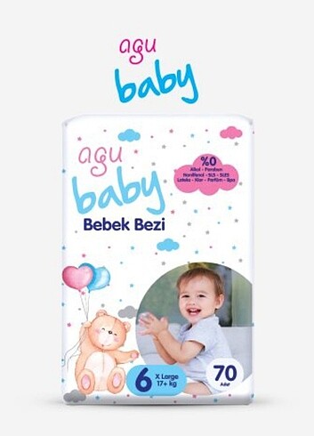 agu baby bebek bezi 6 beden 70 adet sıfır açılmamış paket 