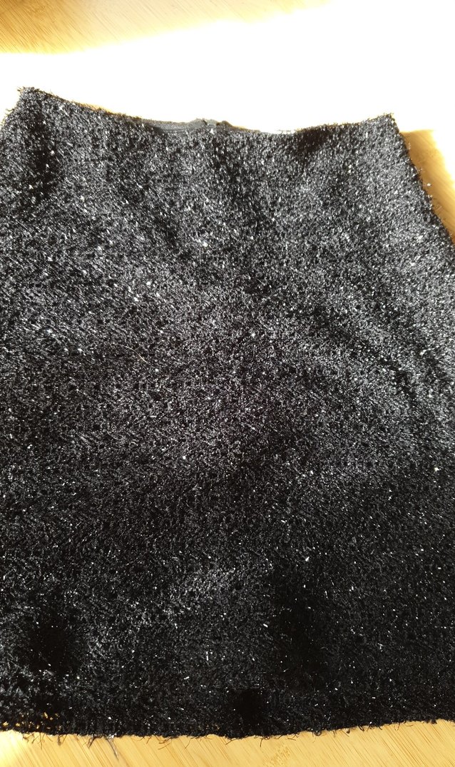 Parlak Siyah Örgü Mini Etek - Görsel 3