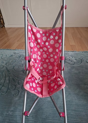 Pembe Noktalı oyuncak bebek arabasi - Görsel 2