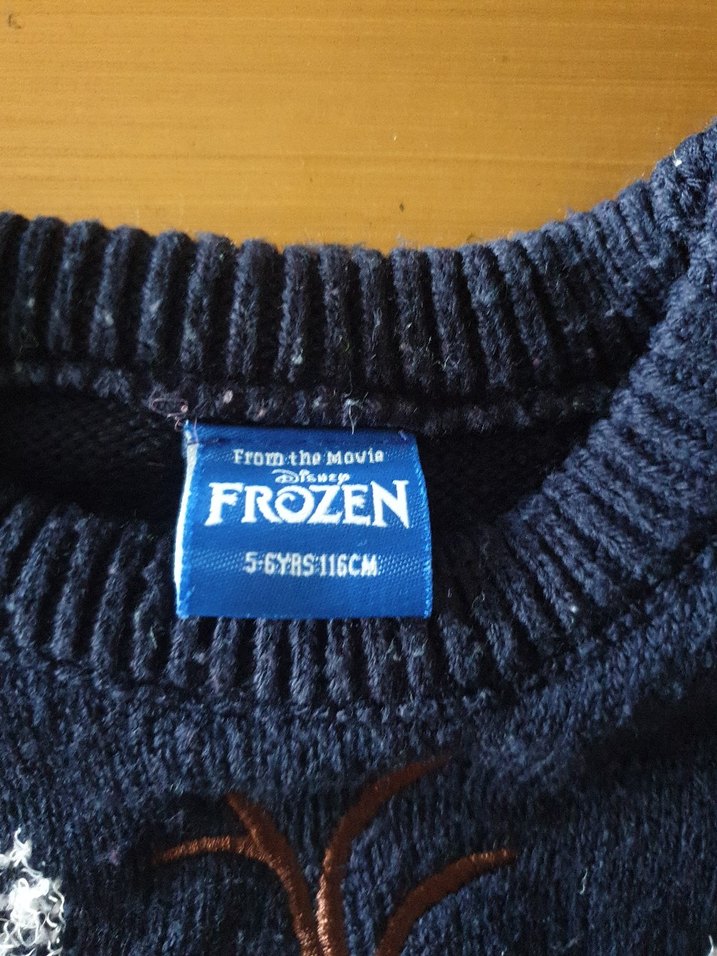 Mavi Örgü Olaf Baskılı  Kazak - Görsel 2